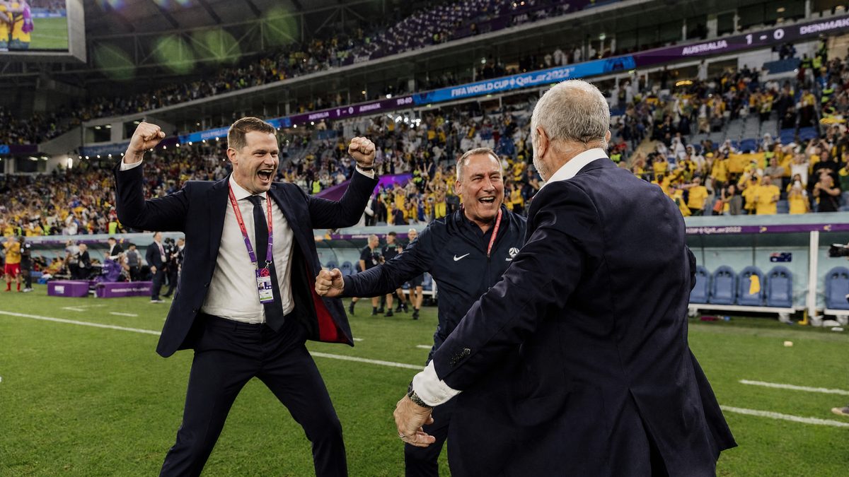 Australia 1, Denmark 0. World Cup, Qatar 2022