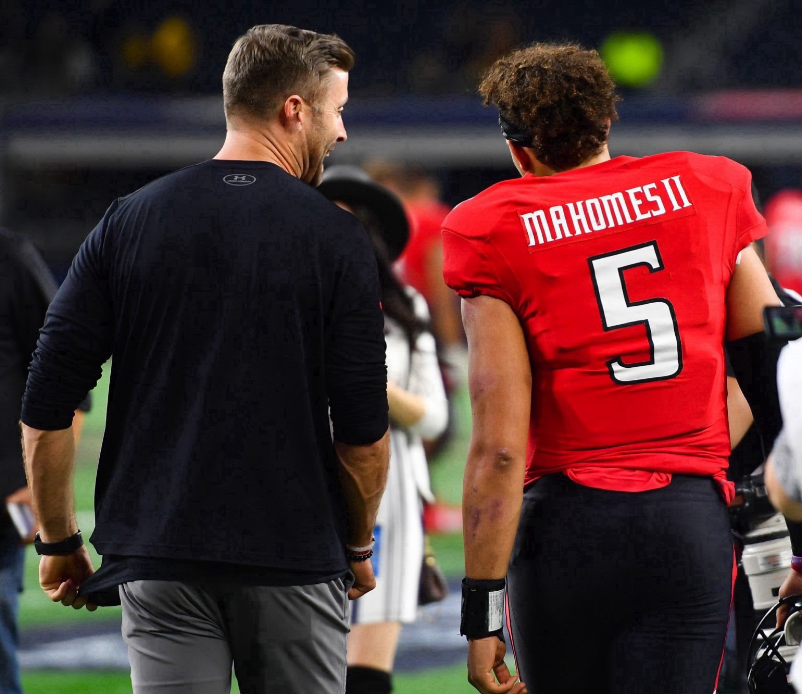 Paddy Steinfort laughing with Patrick Mahomes